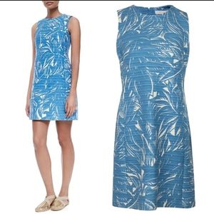 Tory Burch Blue Tropical Tabora Corded Dress